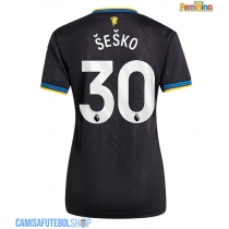 Camisa de time de futebol Manchester United Benjamin Sesko #30 Replicas 3º Equipamento Feminina 2025-26 Manga Curta